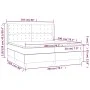 Box spring bed with fabric mattress and light gray LED 200x200 cm by , Beds and slatted bases - Ref: Foro24-3138661, Price: 7...