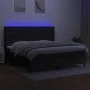 Cama box spring colchón y luces LED tela negro 200x200 cm de , Camas y somieres - Ref: Foro24-3138663, Precio: 701,95 €, Desc...