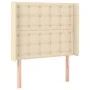 Boxspringbettmatratze und LED-Leuchten aus cremefarbenem Stoff 90x190 cm von , Betten und Lattenroste - Ref: Foro24-3138602, ...