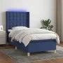 Cama box spring colchón y luces LED tela azul 90x190 cm de , Camas y somieres - Ref: Foro24-3139163, Precio: 336,38 €, Descue...