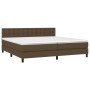 Cama box spring con colchón tela marrón oscuro 200x200 cm de , Camas y somieres - Ref: Foro24-3140404, Precio: 599,42 €, Desc...