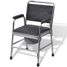 Silla con inodoro WC acero negra de vidaXL, Asientos de inodoros y bidés - Ref: Foro24-110131, Precio: 165,52 €, Descuento: %
