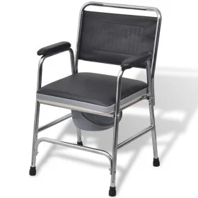 Silla con inodoro WC acero negra de vidaXL, Asientos de inodoros y bidés - Ref: Foro24-110131, Precio: 162,94 €, Descuento: %