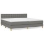 Cama box spring con colchón tela gris oscuro 200x200 cm de , Camas y somieres - Ref: Foro24-3140962, Precio: 567,97 €, Descue...