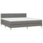 Cama box spring con colchón tela gris oscuro 200x200 cm de , Camas y somieres - Ref: Foro24-3140962, Precio: 567,97 €, Descue...