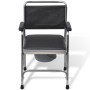 Silla con inodoro WC acero negra