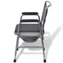 Silla con inodoro WC acero negra