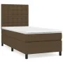 Box spring bed with dark brown fabric mattress 100x200 cm by , Beds and slatted bases - Ref: Foro24-3142076, Price: 370,83 €,...