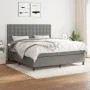 Cama box spring con colchón tela gris oscuro 160x200 cm de , Camas y somieres - Ref: Foro24-3142106, Precio: 601,62 €, Descue...