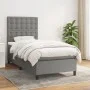 Box spring bed with dark gray fabric mattress 100x200 cm by , Beds and slatted bases - Ref: Foro24-3142074, Price: 356,94 €, ...