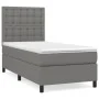 Box spring bed with dark gray fabric mattress 100x200 cm by , Beds and slatted bases - Ref: Foro24-3142074, Price: 356,94 €, ...