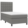 Box spring bed with dark gray fabric mattress 100x200 cm by , Beds and slatted bases - Ref: Foro24-3142074, Price: 363,79 €, ...