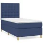 Box spring bed with blue fabric mattress 90x190 cm by , Beds and slatted bases - Ref: Foro24-3142623, Price: 314,71 €, Discou...
