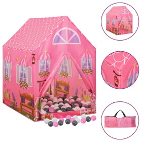 Tienda de juegos para niños con 250 bolas rosa 69x94x104 cm