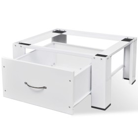 Soporte pedestal para lavadora con cajón blanco