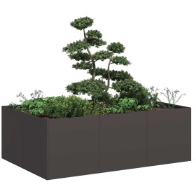 Jardinera de acero laminado en frío negro 120x80x40 cm