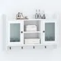 Wall cabinet display shelf glass MDF white books/DVD by vidaXL, Shelves and shelves - Ref: Foro24-242435, Price: 116,01 €, Di...