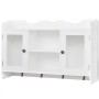 Wall cabinet display shelf glass MDF white books/DVD by vidaXL, Shelves and shelves - Ref: Foro24-242435, Price: 96,33 €, Dis...