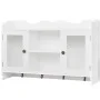 Wall cabinet display shelf glass MDF white books/DVD by vidaXL, Shelves and shelves - Ref: Foro24-242435, Price: 116,01 €, Di...