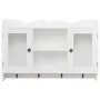 Wall cabinet display shelf glass MDF white books/DVD by vidaXL, Shelves and shelves - Ref: Foro24-242435, Price: 116,01 €, Di...