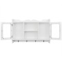 Wall cabinet display shelf glass MDF white books/DVD by vidaXL, Shelves and shelves - Ref: Foro24-242435, Price: 96,33 €, Dis...