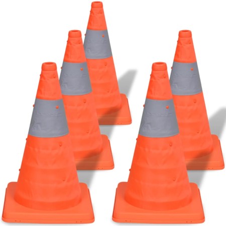 Deployable traffic cones 42cm (5 units) by vidaXL, Warning and protection signs - Ref: Foro24-141819, Price: 44,69 €, Discoun...