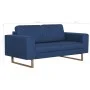 2 seater blue fabric sofa by , Sofas - Ref: Foro24-281385, Price: 370,55 €, Discount: %