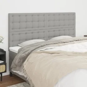 Headboards 4 units of light gray fabric 80x5x78/88 cm by , Headboards and footboards - Ref: Foro24-3116772, Price: 119,46 €, ...
