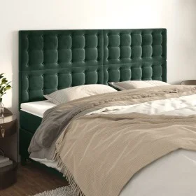 Headboards 4 units of dark green velvet 90x5x78/88 cm by , Headboards and footboards - Ref: Foro24-3116829, Price: 118,71 €, ...
