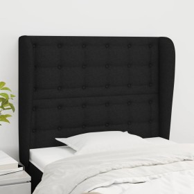 Kopfteil mit Ohren aus schwarzem Stoff, 103 x 23 x 118/128 cm von , Kopf- und Fußteile - Ref: Foro24-3118382, Preis: 88,43 €,...
