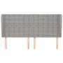 Headboard with light gray fabric ears 203x23x118/128 cm by , Headboards and footboards - Ref: Foro24-3118412, Price: 133,58 €...