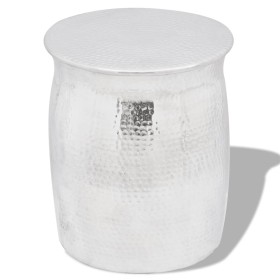 Silver Hammered Aluminum Stool/Coffee Table by vidaXL, Side tables - Ref: Foro24-242324, Price: 84,69 €, Discount: %
