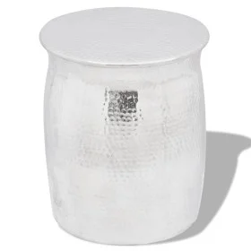 Silver Hammered Aluminum Stool/Coffee Table by vidaXL, Side tables - Ref: Foro24-242324, Price: 83,43 €, Discount: %