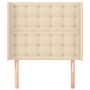 Headboard with cream fabric ears 83x16x118/128 cm by , Headboards and footboards - Ref: Foro24-3119993, Price: 78,92 €, Disco...
