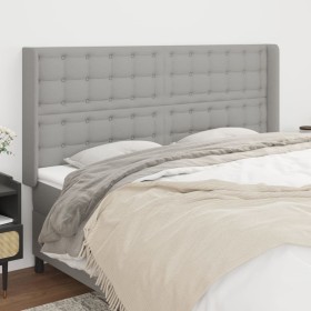 Headboard with light gray fabric ears 203x16x118/128 cm by , Headboards and footboards - Ref: Foro24-3120036, Price: 128,56 €...
