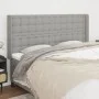 Kopfteil mit hellgrauen Stoffohren 203x16x118/128 cm von , Kopf- und Fußteile - Ref: Foro24-3120036, Preis: 128,56 €, Rabatt: %
