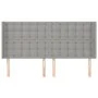 Headboard with light gray fabric ears 203x16x118/128 cm by , Headboards and footboards - Ref: Foro24-3120036, Price: 126,70 €...