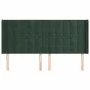Cabecero con orejas de terciopelo verde oscuro 203x16x118/128cm de , Cabeceros y pies de cama - Ref: Foro24-3120083, Precio: ...
