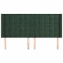 Kopfteil mit dunkelgrünen Samtohren 203x16x118/128cm von , Kopf- und Fußteile - Ref: Foro24-3120083, Preis: 154,86 €, Rabatt: %
