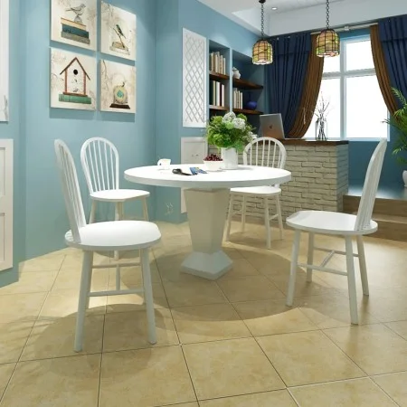 Dining chairs 4 units solid white rubber wood by vidaXL, dining chairs - Ref: Foro24-242027, Price: 262,55 €, Discount: %