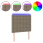 Headboard with LED lights taupe gray fabric 100x5x118/128 cm by , Headboards and footboards - Ref: Foro24-3122852, Price: 84,...