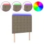 Headboard with LED lights taupe gray fabric 100x5x118/128 cm by , Headboards and footboards - Ref: Foro24-3122852, Price: 87,...