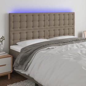 Cabecero con luces LED tela gris taupe 200x5x118/128 cm de , Cabeceros y pies de cama - Ref: Foro24-3122884, Precio: 151,52 €...