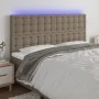 Headboard with LED lights taupe gray fabric 200x5x118/128 cm by , Headboards and footboards - Ref: Foro24-3122884, Price: 147...