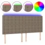 Headboard with LED lights taupe gray fabric 200x5x118/128 cm by , Headboards and footboards - Ref: Foro24-3122884, Price: 147...