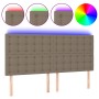 Kopfteil mit LED-Leuchten, taupegrauer Stoff, 200 x 5 x 118/128 cm von , Kopf- und Fußteile - Ref: Foro24-3122884, Preis: 151...