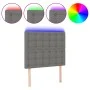 Headboard with LED lights dark gray fabric 80x5x118/128 cm by , Headboards and footboards - Ref: Foro24-3122833, Price: 100,9...
