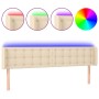 Kopfteil aus cremefarbenem Stoff mit LED 163x16x78/88 cm von , Kopf- und Fußteile - Ref: Foro24-3123681, Preis: 80,82 €, Raba...