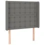 Dark gray fabric headboard with LED103x16x118/128 cm by , Headboards and footboards - Ref: Foro24-3124473, Price: 85,22 €, Di...