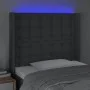 Dark gray fabric headboard with LED103x16x118/128 cm by , Headboards and footboards - Ref: Foro24-3124473, Price: 85,22 €, Di...